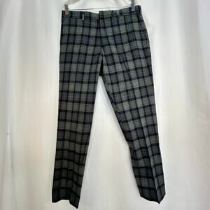Brooks Brothers Red Fleece men’s trousers gray plaid pants slim flat panel